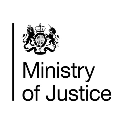 Logo of the Ministry of Justice with a coat of arms on a white background